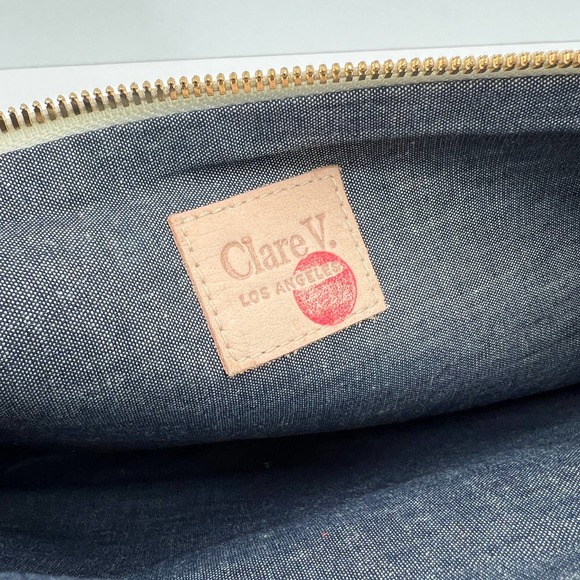 CLARE V ANTHROPOLOGIE Angular Pouch Clutch Leather Colorblock NWT - Picture 8 of 10